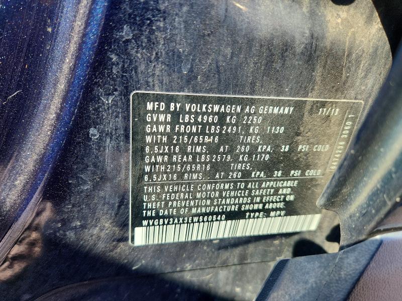 Aukcja sprzedaży 2014 Volkswagen Tiguan, vin: WVGBV3AX3EW560540, numer aukcji: 65683746