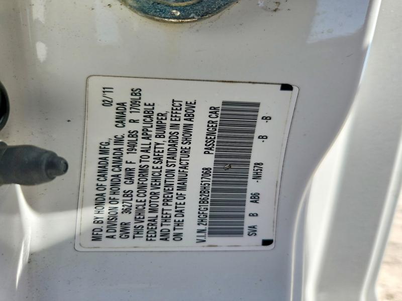 Продаж на аукціоні авто 2011 Honda Civic, vin: 2HGFG1B62BH517068, номер лоту: 65022826