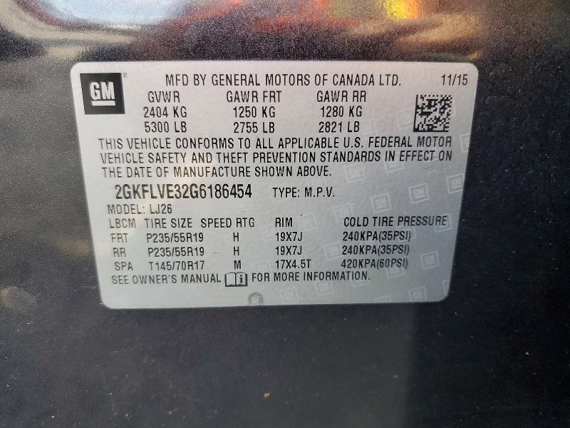 65871046 :رقم المزاد ، 2GKFLVE32G6186454 vin ، 2016 Gmc Terrain مزاد بيع