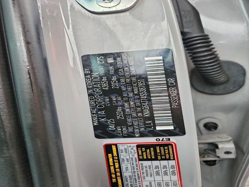 65620876 :رقم المزاد ، KNAG64J74S5387851 vin ، 2025 Kia K5 مزاد بيع