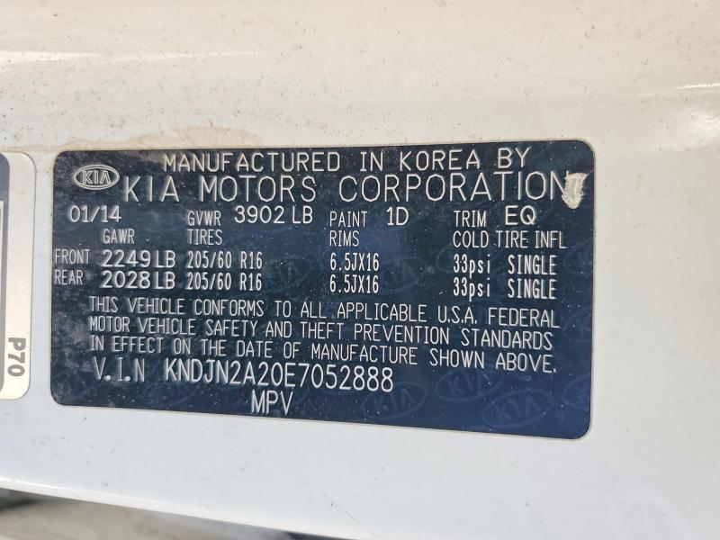 Aukcja sprzedaży 2014 Kia Soul, vin: KNDJN2A20E7052888, numer aukcji: 65889826