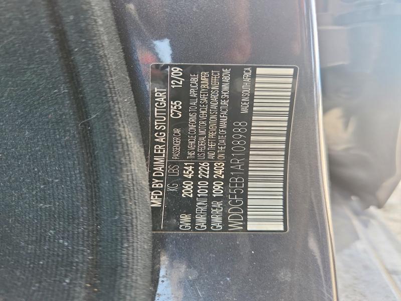 Aukcja sprzedaży 2010 Mercedes-benz C, vin: WDDGF5EB1AR108988, numer aukcji: 63948076