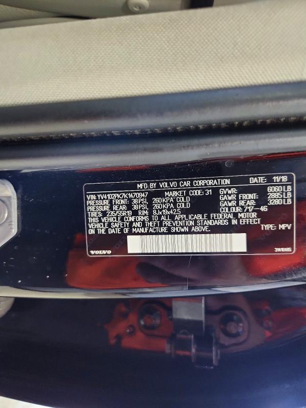 2019 Volvo Xc90 მანქანა იყიდება აუქციონზე, vin: YV4102PK7K1470947, აუქციონის ნომერი: 64263186