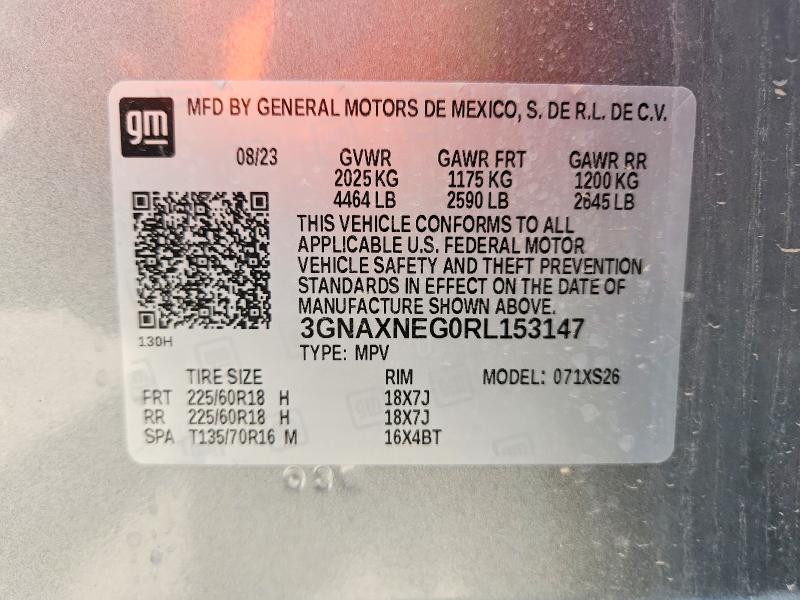 Продаж на аукціоні авто 2024 Chevrolet Equinox, vin: 3GNAXNEG0RL153147, номер лоту: 64056196