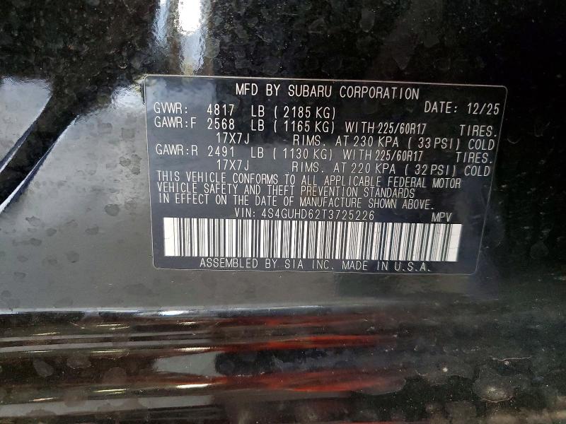 2026 Subaru Crosstrek მანქანა იყიდება აუქციონზე, vin: 4S4GUHD62T3725226, აუქციონის ნომერი: 66360306