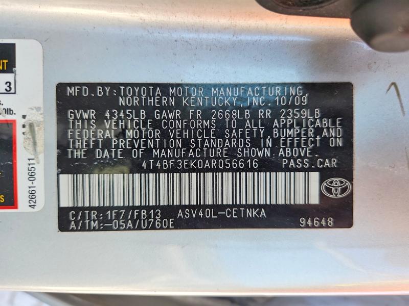 Продаж на аукціоні авто 2010 Toyota Camry, vin: 4T4BF3EK0AR056616, номер лоту: 66751416