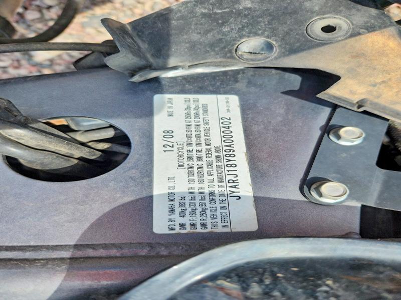 Продаж на аукціоні авто 2009 Yamaha Fz6, vin: JYARJ18Y89A000402, номер лоту: 65138916