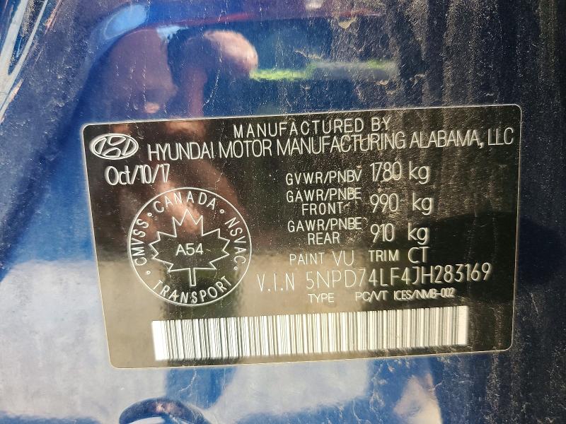 Aukcja sprzedaży 2018 Hyundai Elantra, vin: 5NPD74LF4JH283169, numer aukcji: 63537626