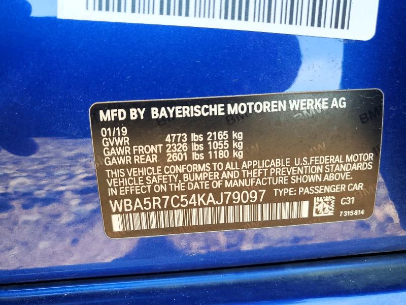 Aukcja sprzedaży 2019 Bmw 330xi, vin: WBA5R7C54KAJ79097, numer aukcji: 64155916