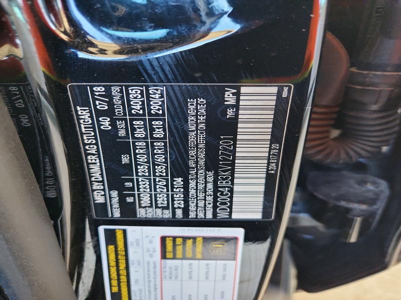 63782096 :رقم المزاد ، WDC0G4JB3KV127201 vin ، 2019 Mercedes-benz Glc مزاد بيع