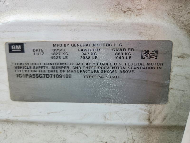 Продаж на аукціоні авто 2013 Chevrolet Cruze, vin: 1G1PA5SG7D7189108, номер лоту: 64775566