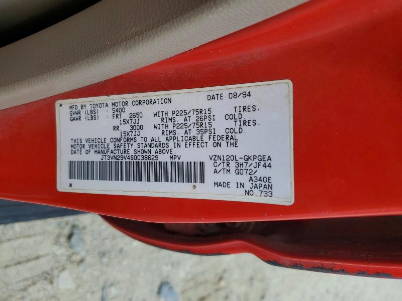 Aukcja sprzedaży 1995 Toyota 4runner, vin: JT3VN29V4S0038629, numer aukcji: 65878986