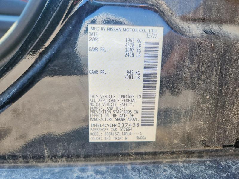 2023 Nissan Altima მანქანა იყიდება აუქციონზე, vin: 1N4BL4CV1PN337438, აუქციონის ნომერი: 66290386