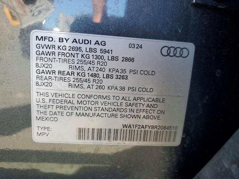 Aukcja sprzedaży 2024 Audi Q5 E, vin: WA1F2AFY8R2084510, numer aukcji: 64307226