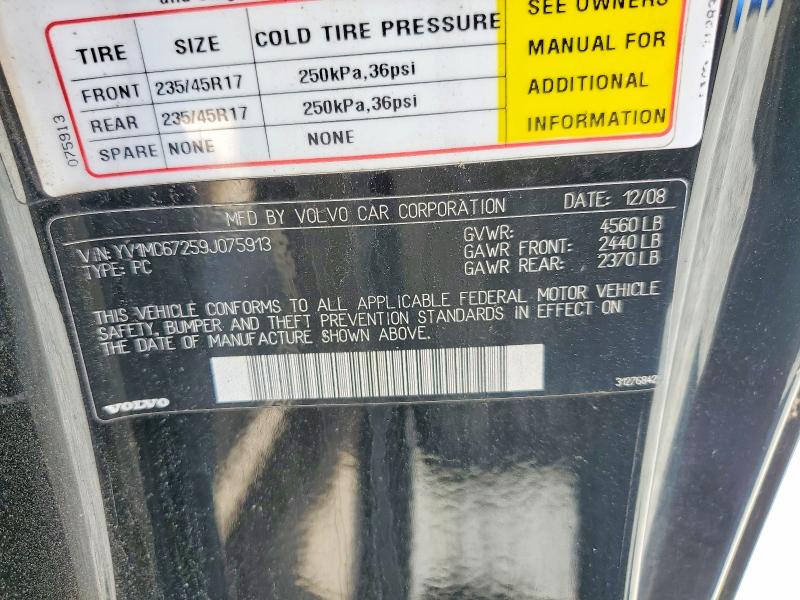 Продажа на аукционе авто 2009 Volvo C70, vin: YV1MC67259J075913, номер лота: 64483696