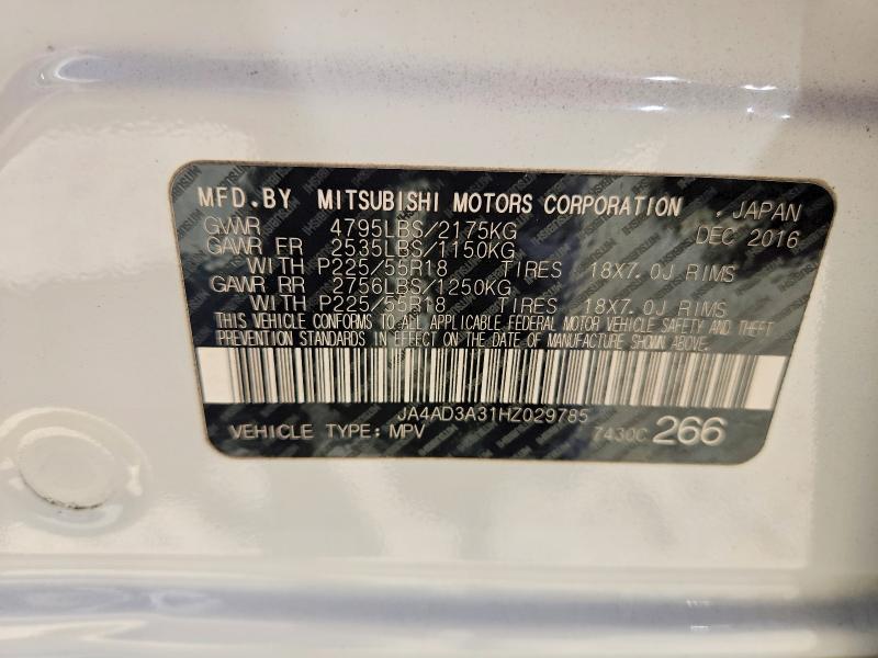 Продажа на аукционе авто 2017 Mitsubishi Outlander, vin: JA4AD3A31HZ029785, номер лота: 64081236