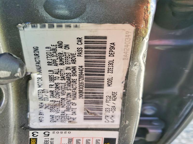 Aukcja sprzedaży 2007 Toyota Corolla, vin: 1NXBR30E67Z894404, numer aukcji: 62510866