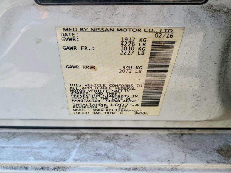 Aukcja sprzedaży 2017 Nissan Altima, vin: 1N4AL3AP0HC100754, numer aukcji: 64477236