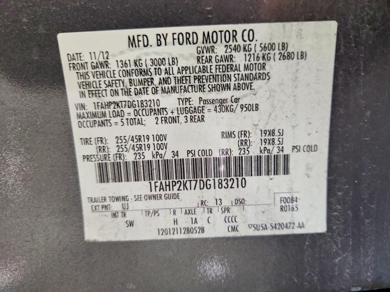 Продаж на аукціоні авто 2013 Ford Taurus, vin: 1FAHP2KT7DG183210, номер лоту: 66604476