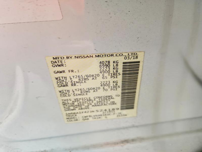 Продаж на аукціоні авто 2018 Nissan Titan Xd, vin: 1N6BA1F42JN524189, номер лоту: 63305556