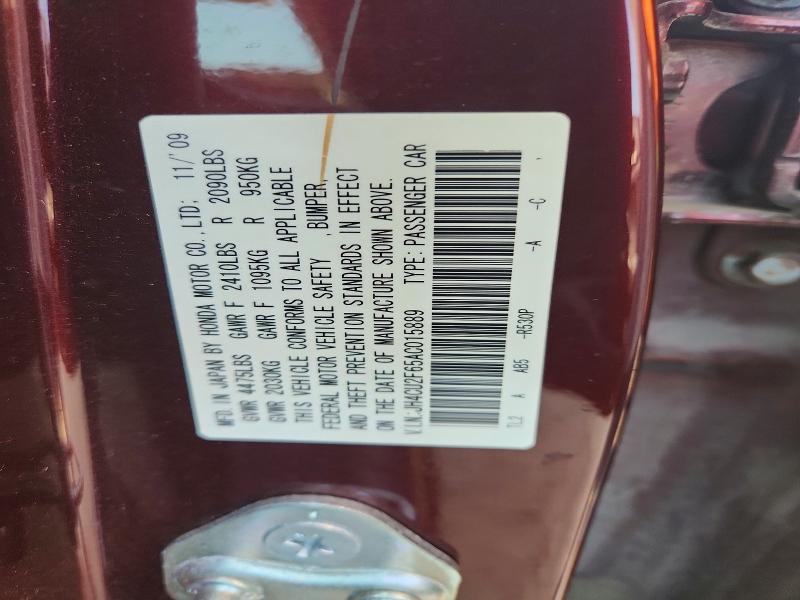 Aukcja sprzedaży 2010 Acura Tsx, vin: JH4CU2F65AC015889, numer aukcji: 64727766