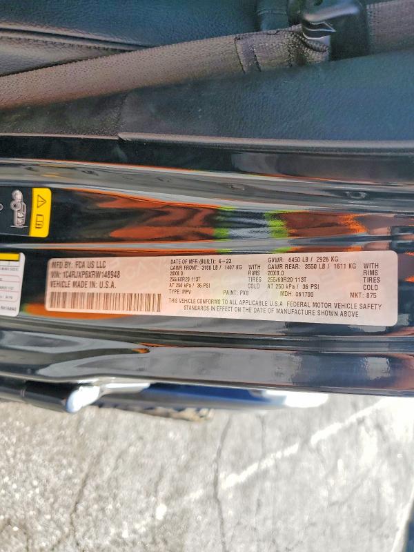 63770966 :رقم المزاد ، 1C4RJXP6XRW148948 vin ، 2024 Jeep Wrangler مزاد بيع