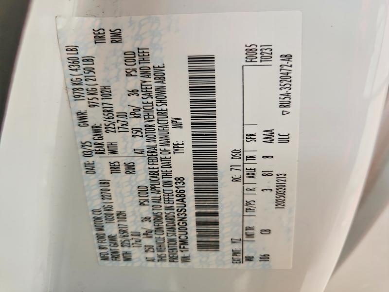 Продаж на аукціоні авто 2025 Ford Escape, vin: 1FMCU0GN3SUA86138, номер лоту: 64152826