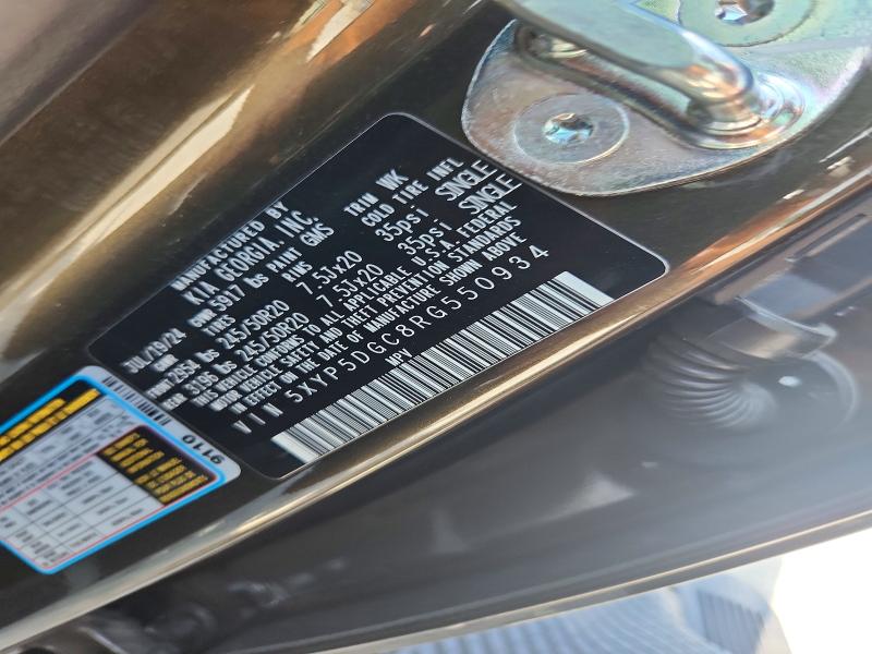 2024 Kia Telluride მანქანა იყიდება აუქციონზე, vin: 5XYP5DGC8RG550934, აუქციონის ნომერი: 65903206