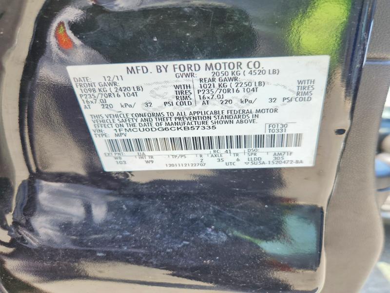 Продажа на аукционе авто 2012 Ford Escape, vin: 1FMCU0DG6CKB57335, номер лота: 65741646