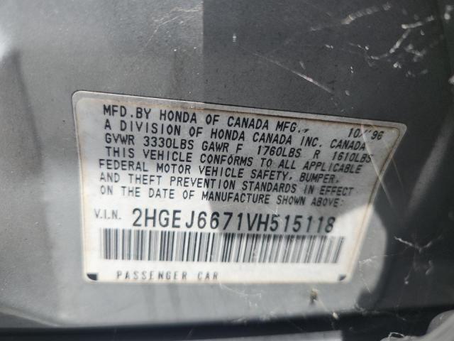 64036226 :رقم المزاد ، 2HGEJ6671VH515118 vin ، 1997 Honda Civic مزاد بيع
