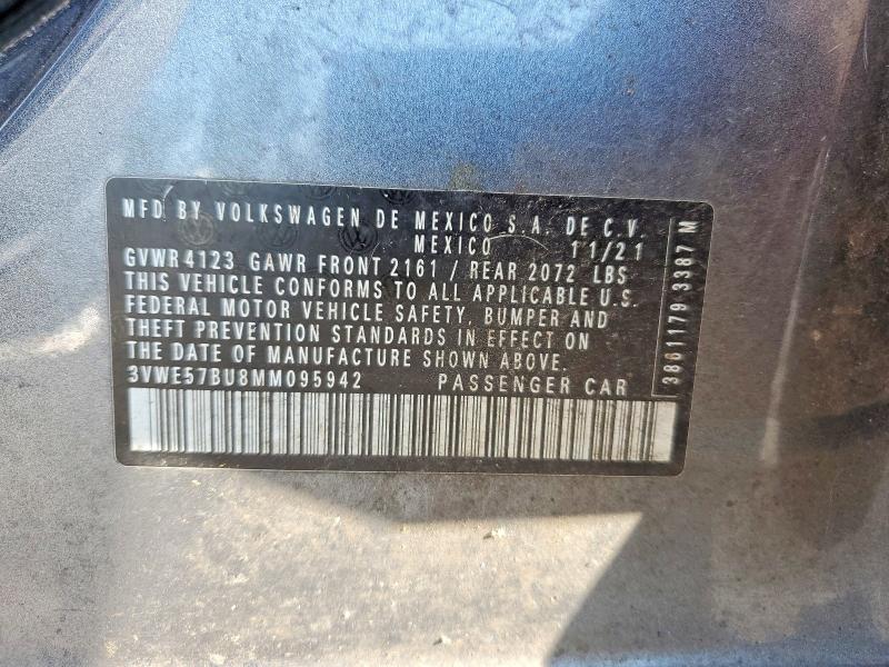 Продажа на аукционе авто 2021 Volkswagen Jetta, vin: 3VWE57BU8MM095942, номер лота: 64927536