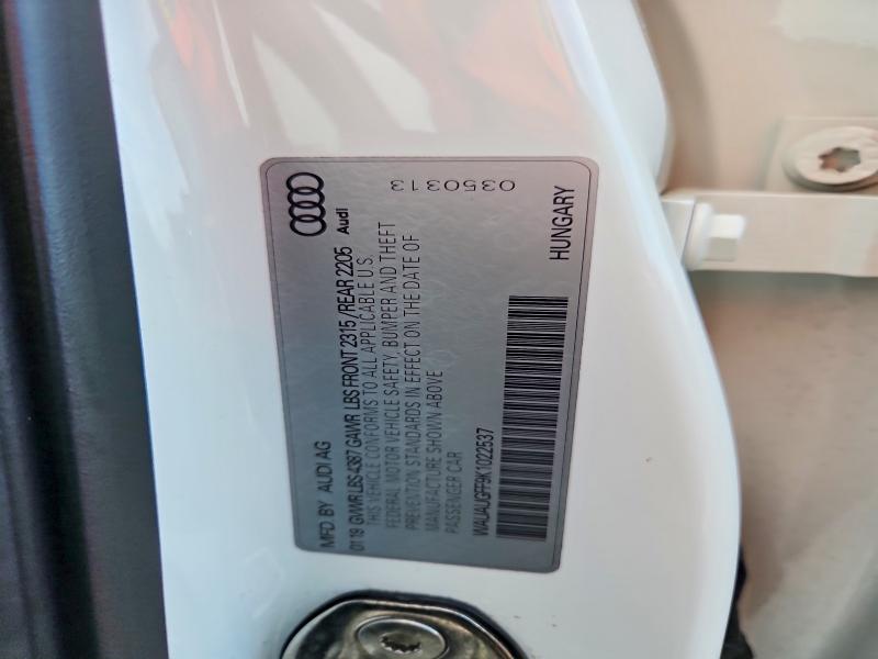 Aukcja sprzedaży 2019 Audi A3, vin: WAUAUGFF9K1022537, numer aukcji: 66695376