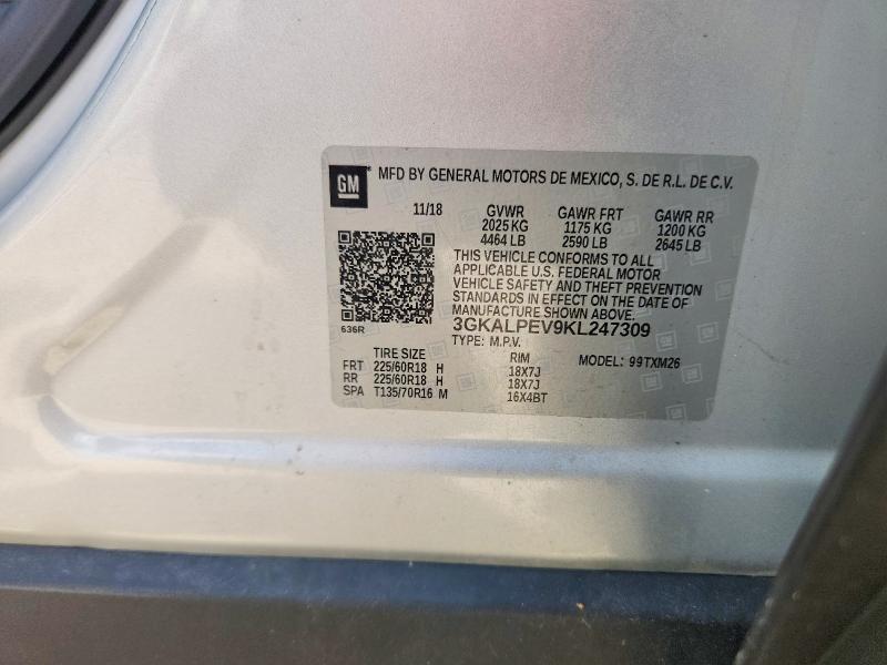 63929136 :رقم المزاد ، 3GKALPEV9KL247309 vin ، 2019 Gmc Terrain مزاد بيع