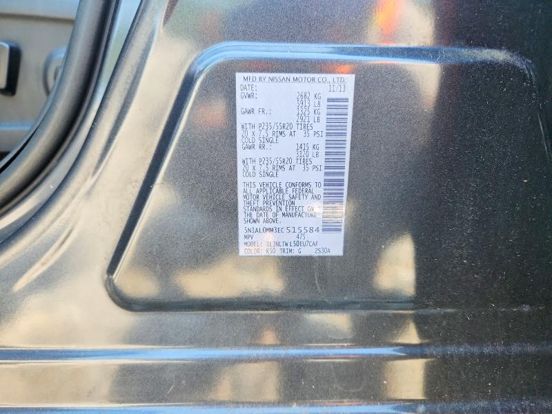 65584416 :رقم المزاد ، 5N1AL0MM3EC515584 vin ، 2014 Infiniti Qx60 مزاد بيع