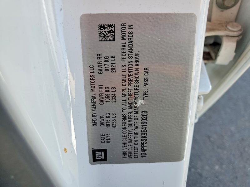 66037856 :رقم المزاد ، 1G4PP5SK9E4160203 vin ، 2014 Buick Verano مزاد بيع