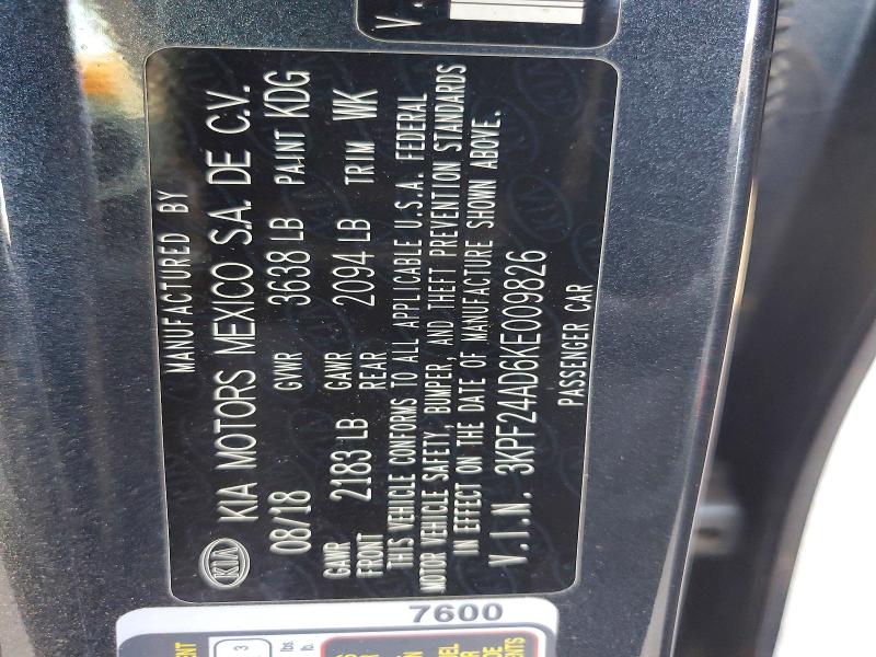 Продажа на аукционе авто 2019 Kia Forte, vin: 3KPF24AD6KE009826, номер лота: 66589026