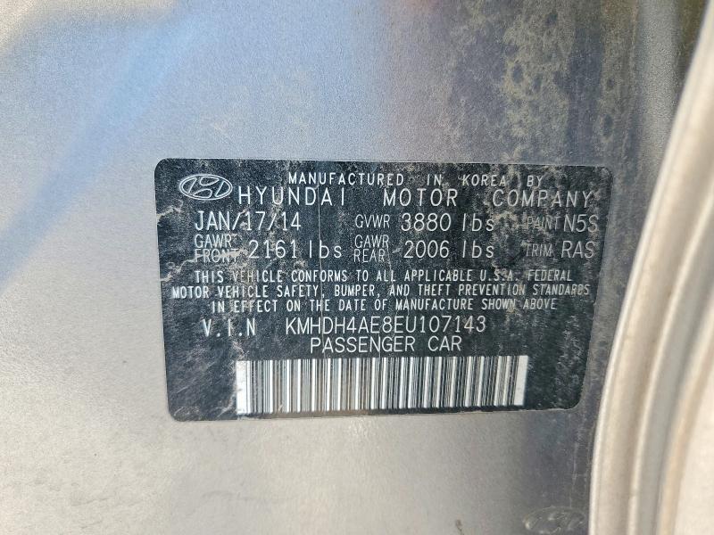 Продаж на аукціоні авто 2014 Hyundai Elantra, vin: KMHDH4AE8EU107143, номер лоту: 63491276