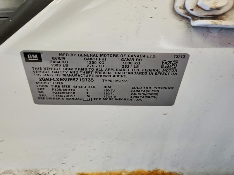 Aukcja sprzedaży 2014 Gmc Terrain, vin: 2GKFLXE30E6219735, numer aukcji: 63911776