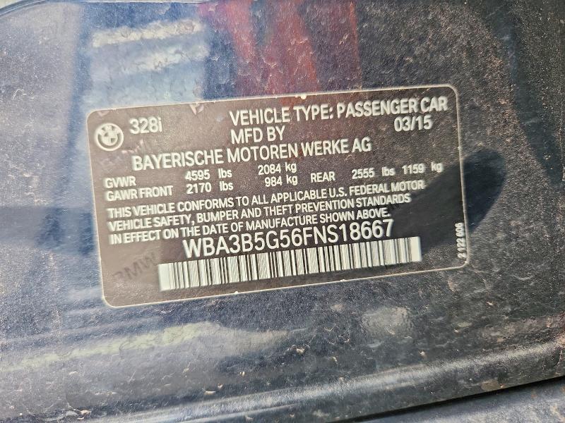 65337756 :رقم المزاد ، WBA3B5G56FNS18667 vin ، 2015 Bmw 328 مزاد بيع