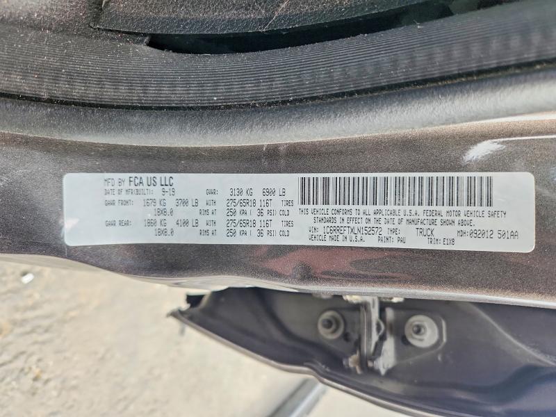 64494416 :رقم المزاد ، 1C6RREFTXLN152572 vin ، 2020 Ram 1500 مزاد بيع