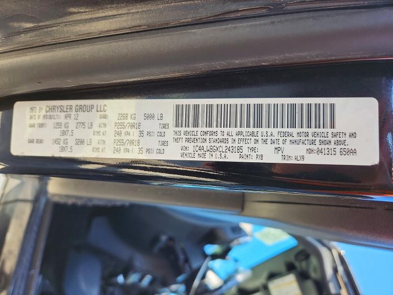 2012 Jeep Wrangler მანქანა იყიდება აუქციონზე, vin: 1C4AJWBGXCL243185, აუქციონის ნომერი: 63919256