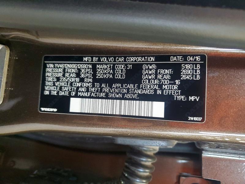 Продаж на аукціоні авто 2016 Volvo Xc70, vin: YV4612NX8G1268014, номер лоту: 64745756