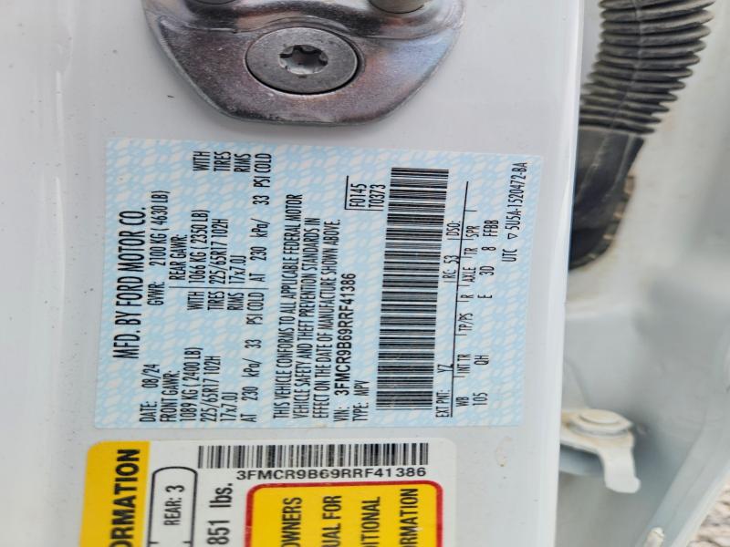 2024 Ford Bronco Sport მანქანა იყიდება აუქციონზე, vin: 3FMCR9B69RRF41386, აუქციონის ნომერი: 65491396