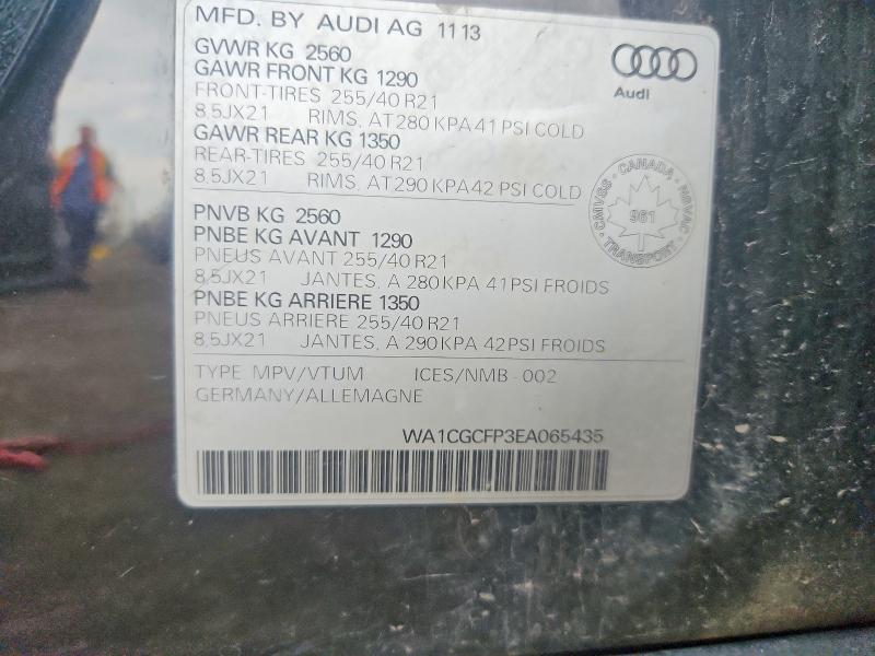 Aukcja sprzedaży 2014 Audi Sq5, vin: WA1CGCFP3EA065435, numer aukcji: 63823396