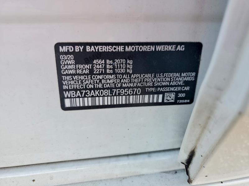 64128366 :رقم المزاد ، WBA73AK08L7F95670 vin ، 2020 Bmw 228xi مزاد بيع