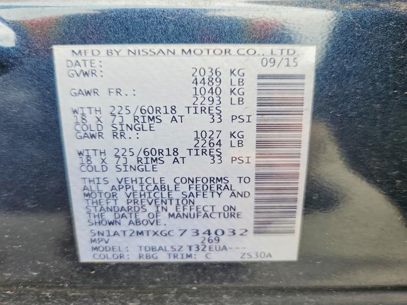 Aukcja sprzedaży 2016 Nissan Rogue, vin: 5N1AT2MTXGC734032, numer aukcji: 64026706