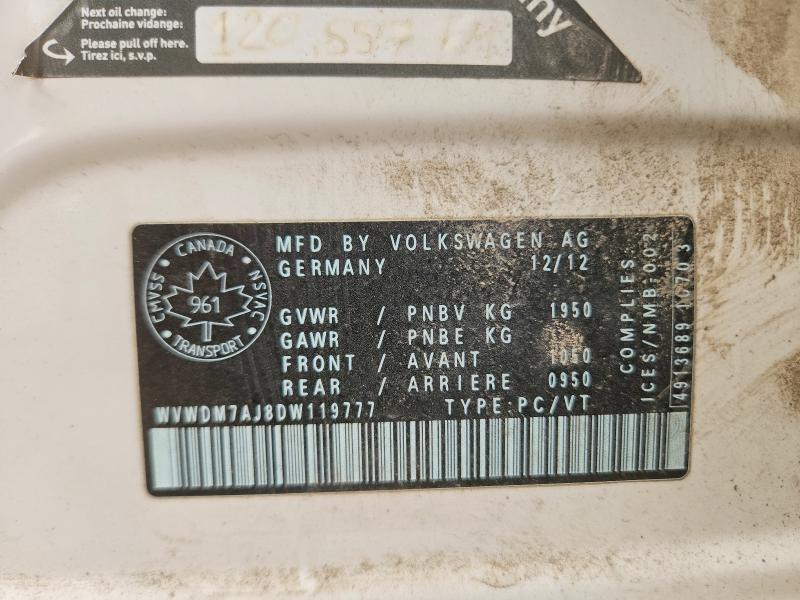 64260326 :رقم المزاد ، WVWDM7AJ8DW119777 vin ، 2013 Volkswagen Golf مزاد بيع