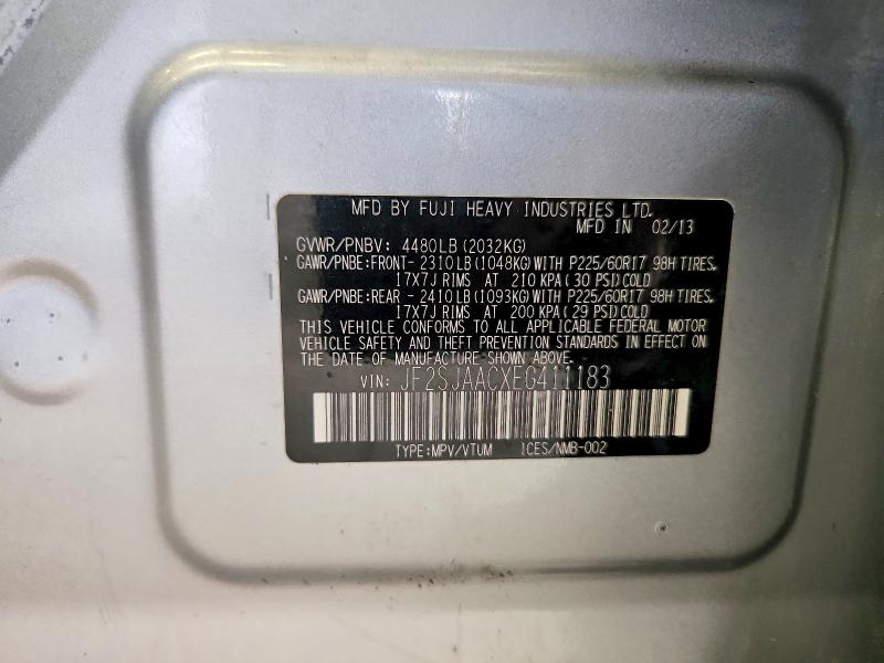 63895116 :رقم المزاد ، JF2SJAACXEG411183 vin ، 2014 Subaru Forester مزاد بيع