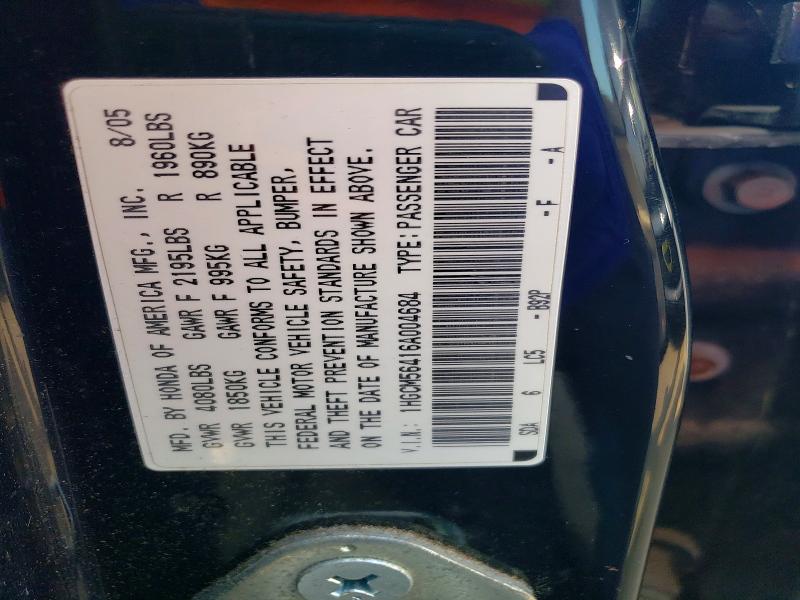 64000176 :رقم المزاد ، 1HGCM56416A004684 vin ، 2006 Honda Accord مزاد بيع