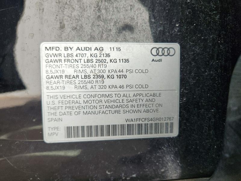 Aukcja sprzedaży 2016 Audi Q3, vin: WA1FFCFS4GR012767, numer aukcji: 64506346